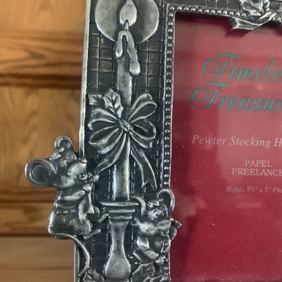 Pewter Christmas Stocking Holder - Picture 3 of 6